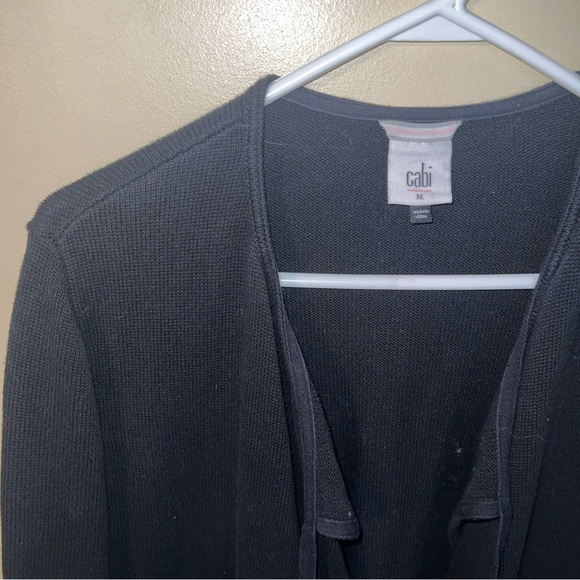 CAbi ATC Offhand Cardigan Style #5827 Black Long Sweater Medium - Picture 5 of 9